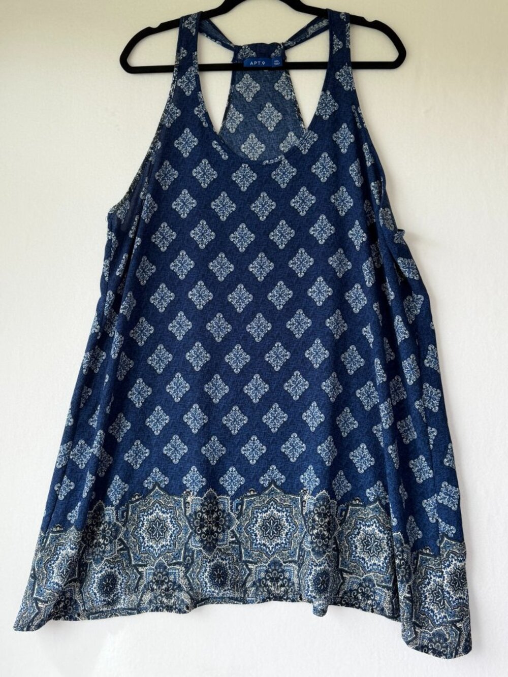 Apt. 9 Blue Printed Swim Cover‑Up – XXL